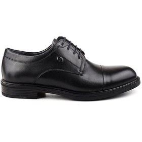 Resim Delfino 321 Erkek Hakiki Deri Bağcıklı & Kürklü Kauçuk Klasik Ayakkabı Siyah 