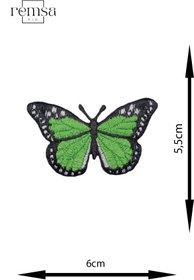 Resim REMSATİC Ütü Ile Yapışan Arma - Patch - Kelebek Modeli Yeşil (6cm X 5,5cm) 2 Adet 