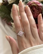 Resim Zirkon Pembe Yonca Yüzük 