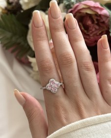 Resim Zirkon Pembe Yonca Yüzük 