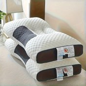 Resim 1 Adet Yumuşak Masaj Boyun Yastığı - Ayarlanabilir Ergonomik Ortopedik Destek, Çıkarılabilir Kılıflı Yüksek Kalite İç Dolgu, Beyaz & Siyah Detaylar, Rahat Uyku ve Vücut Gevşeme, Anneler Günü ve Babalar Günü için Mükemmel Hediye, Boyun Desteği Yastığı, Seyahat Konforu, Nefes Alabilen Kumaş, Modern Tasarım, Elde Yıkanabilir, Sık Seferler Yapanlar İçin 