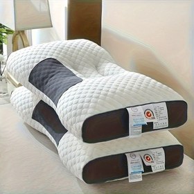 Resim 1 Adet Yumuşak Masaj Boyun Yastığı - Ayarlanabilir Ergonomik Ortopedik Destek, Çıkarılabilir Kılıflı Yüksek Kalite İç Dolgu, Beyaz & Siyah Detaylar, Rahat Uyku ve Vücut Gevşeme, Anneler Günü ve Babalar Günü için Mükemmel Hediye, Boyun Desteği Yastığı, Seyahat Konforu, Nefes Alabilen Kumaş, Modern Tasarım, Elde Yıkanabilir, Sık Seferler Yapanlar İçin 