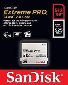 Resim SanDisk Extreme Pro CFast 2.0 Hafıza Kartı, 512 GB - SDCFSP-512G-G46D 