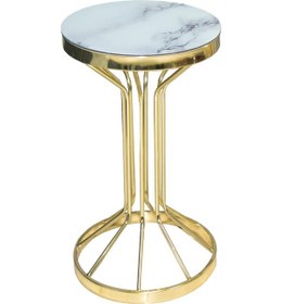 Resim Brc Bufalo Fiskos Model Beyaz Mermer Desen Metal Çelik Gold Renk 