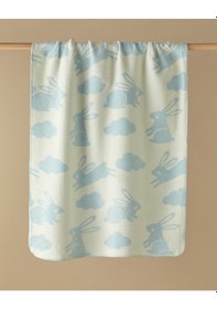 Resim English Home Poffy Bunny Pamuklu Bebe Battaniye 100x120 Cm Mavi Mavi 