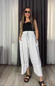 Resim Lüks İthal Bürümcük Kumaş Şalvar Pantolon 36 - 50 Beden Arası - acıkahve / STANDART 