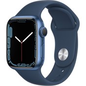 Resim Apple Watch Series 7 45mm GPS Mavi Alüminyum Kasa ve Mavi Spor Kordon (Apple Türkiye Garantili) 