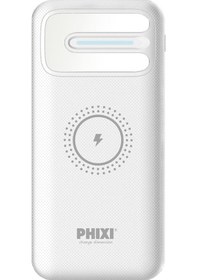 Resim Phixi Basic PW11 10.000 mAh Wireless Şarj Çift Çıkışlı Led Göstergeli Powerbank Beyaz 