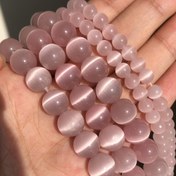 Resim 4 6 8 10mm Zarif Açık Pembe Kedi Gözü Aytaşı Boncuklar 91/61/46/36 adet Parlak Yuvarlak Gevşek Boncuklar Çok Fonksiyonlu Yaz Takı Yapımı DIY Benzersiz Bilezik Kolye Küpe Aksesuarları Kadın Hediye için Uygun 