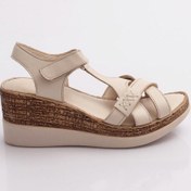 Resim Dgn 60 Kadin Dolgu Topuklu Cirtli Sandalet Buz 