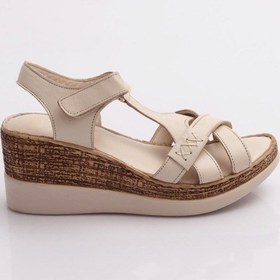 Resim Dgn 60 Kadin Dolgu Topuklu Cirtli Sandalet Buz 