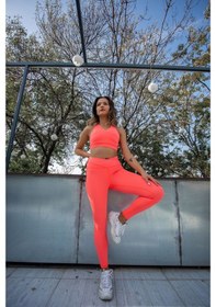 Resim Rm-17 Sneyder Europa Fosfor Turuncu Korsajlı Tayt Turuncu 