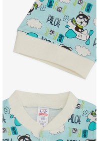 Resim Breeze Erkek Bebek Tulum Pilot Ayıcık Desenli 0-3 Ay-6 Ay, Açık Mavi 