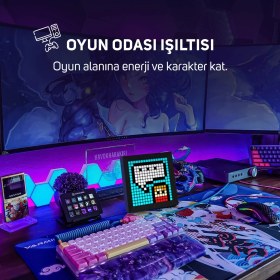 Resim Divoom Pixoo 16x16 Piksel LED Ekranlı APP Kontrollü Akıllı Piksel Resim Çerçevesi 