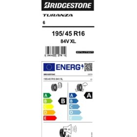 Resim Bridgestone 195/45R16 84V Xl Turanza 6 Oto Yaz Lastiği (Üretim TARIHI:2025) 