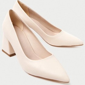 Resim Mubiano Mbzfr600-bj Kadın Blok Topuklu 6 Cm Sivri Burun Bej Stiletto & Topuklu Ayakkabı Bej 