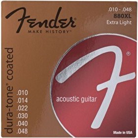 Resim Fender Dura-Tone 880XL 80/20 Coated 10-48 Akustik Gitar Teli 