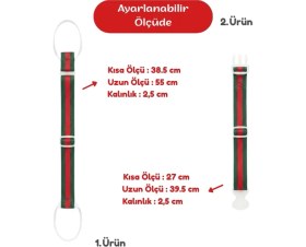 Resim Temel Valiz Üstü Çanta Sabitleme Kemeri ve Çanta Asma Askısı Seti Kırmızı Yeşil Renk 