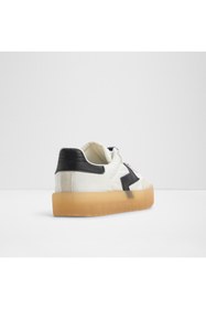 Resim Aldo RETROSTEP - Kadın Tekstil Beyaz-Siyah Düz Bağcıklı Modern Tasarımlı Spor Ayakkabı 