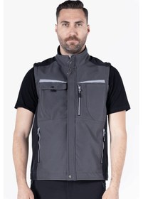 Resim Softshell Yelek Gri - Siyah 