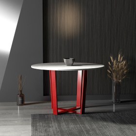 Resim Gramlan Yuvarlak Yemek & Toplantı Masası - Kırmızı 