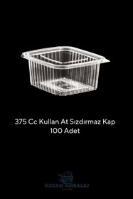 Resim Özkan Ambalaj Temizlik Plastik Kapaklı Kase Saklama Kabı Sızdırmaz Kap 375 Cc 100 Adet 