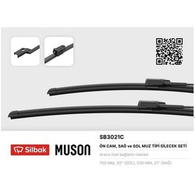 Resim Sılbak Silecek Süpürgesi 750/530mm Muz Tipi Transıt Yenı Kasa V363 14 IS00-SILBAK SB3021C 