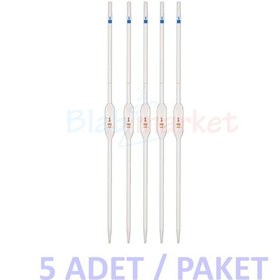 Resim Bullu Pipet Cam 1 Ml - Volumetrik Pipet - 5 Adet Paket 