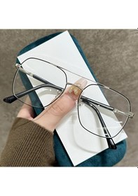 Resim Willowhaven 1 Adet Mavi Işık Blokaj Gözlüğü G95 277 Siyah Gümüş Çerçeve Yüz İnceltme Moda 12+ 