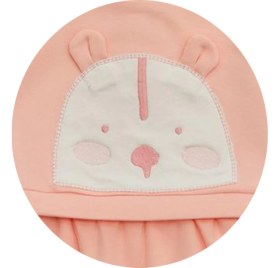 Resim Andywawa Kız Bebek Tavşan Kabartmalı Pembe Elbise AC22373 