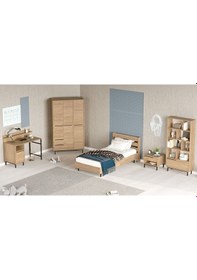 Resim Bohem Genç Odası Takımı 6'lı Set Beyaz Boh26-w Kahverengi 