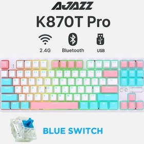 Resim K870t Pro 3 Modlu Hot-swap Rgb, Mekanik Klavye - Beyaz 