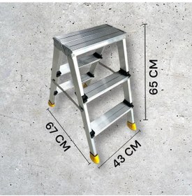 Resim Daimer 3+3 Gold Çift Çıkışlı Alüminyum Merdiven Katlanır 