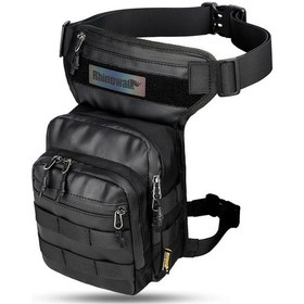 Resim Fochsia Rhinowalk 3l Büyük Kapasiteli Motosiklet Bacak Çantası Black Multifonksiyonel Bel Bagajı Siyah 