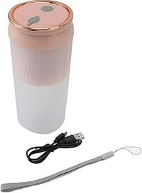 Resim Sahgsa Taşınabilir mikser, 4 bıçak, kablosuz, 300 ml kapasite, USB meyve suyu sıkacağı, mikser, kişisel boyutta el mikseri, meyve suyu karışımları, (pembe) 