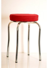 Resim 4 Lü Renkli Tay Tüyü Ahtapot Tabure Mutfak Taburesi Demir Tabure 