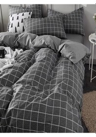 Resim Üntaş Serenat Fümekareserndtek Çift Taraflı Kare Tek Kişilik Nevresim Seti Füme 