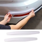 Resim Genel Markalar Beyaz 2 Adet Oto Tampon Koruyucu Araba Tampon Koruyucu Karbon Desenli Tampon Koruma Tampon Görseli 