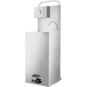 Resim Mobil Lavabo - Dezenfektan & Kağıt Havlu Dispenserli 