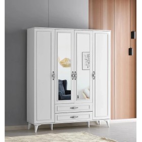 Resim Sivas Gözde Mobilya Irmak 4 Kapılı 2 Çekmeceli Gardrop Elbise Dolabı 160X48X195CM 