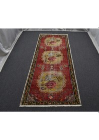 Resim Zehra Abla Halı Vintage El Dokuma Nadir Karacahisar Güllü Çiçekli Yolluk Yün Halı 5645 Renkli 