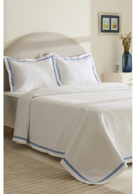 Resim Karaca Home Doris %100 Pamuk Çift Kişilik Yatak Örtüsü Takımı Mavi Mavi 