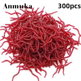 Resim 300 adet Anmuka Kırmızı Silikon Yılanlar - Balıkçılık için Yumuşak Yem, Bass, Karık ve Çim Karık için İdeal, Torba Ambalajı, Kurşun İçermez, Kadınlar Günü Kutlamaları için Mükemmel, Balıkçılık Yem|Doğal Görünüm|Silikon Yılanlar, Balıkçılık Ekipmanı 