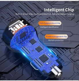 Resim Prestigegoods Essager Mini 36w Usb Araba Şarj Cihazı Hızlı Şarj 3.0 Uyumlu İphone 14 13 Samsung Xiaomi Usb Type C 