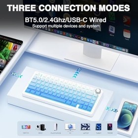 Resim Aula F75 Mekanik RGB TKL Reaper Switch Kablosuz Makrolu Hot Swap Klavye Comic 