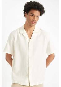 Resim DeFacto Regular Fit Yazlık Apaş Yaka Kısa Kollu Gömlek D8326AX24HSER105 
