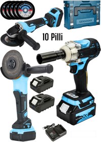 Resim HALL BREATHE Çelik Şanzuman Seti 10 Pilli Sıkma ve Sökme Aleti, Taşlama ve Bakır Sargı Uyumlu 