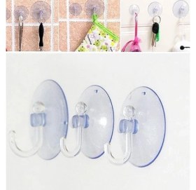 Resim Dünya Magnet 100 Adet Büyük Boy Askılı Vantuz - 4cm Şeffaf Plastik Kancalı Öpücük Vantuz 