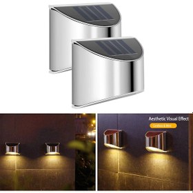 Resim Technosmart 2Adet Solar Metal Tek Taraflı Aplik Duvar Lambası Dek 