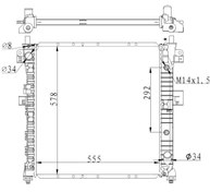 Resim NRF 59342 | Ssangyong Kyron 2.0 Xdi 05 > Su Radyatörü 538*380*26 